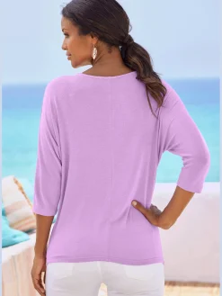 LASCANA T-Shirts<T-shirt à manches 3/4 manches chauve-souris pour un look décontracté