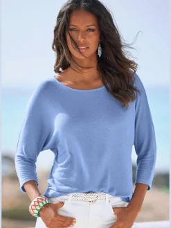 LASCANA T-Shirts<T-shirt à manches 3/4 manches chauve-souris pour un look décontracté