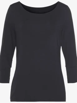 Vivance T-Shirts<T-shirt à manches 3/4 manchettes tendance et boutons dorés aux finitions