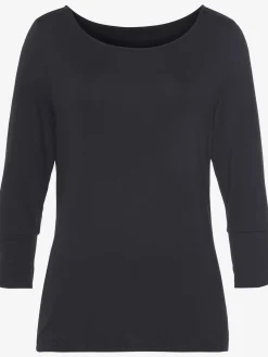 Vivance T-Shirts<T-shirt à manches 3/4 manchettes tendance et boutons dorés aux finitions