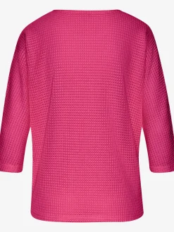 Vivance T-Shirts<T-shirt à manches 3/4 matière gaufrée légèrement transparente