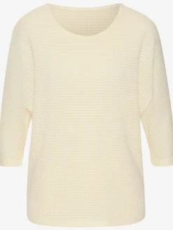 Vivance T-Shirts<T-shirt à manches 3/4 matière gaufrée légèrement transparente