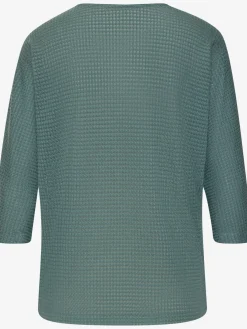 Vivance T-Shirts<T-shirt à manches 3/4 matière gaufrée légèrement transparente