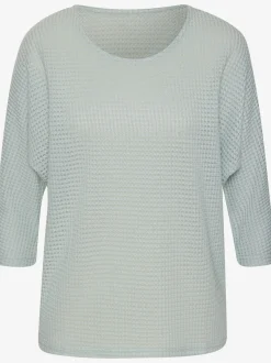 Vivance T-Shirts<T-shirt à manches 3/4 matière gaufrée légèrement transparente