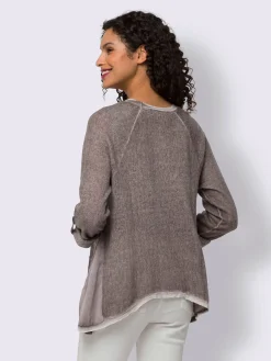 Linea Tesini T-Shirts<T-shirt à manches 3/4 mélange de matières tendance