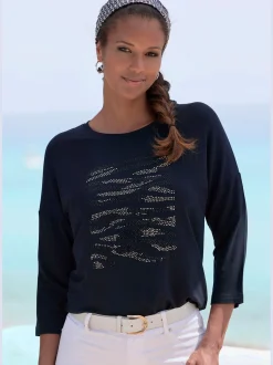 LASCANA T-Shirts<T-shirt à manches 3/4 motif en strass de qualité