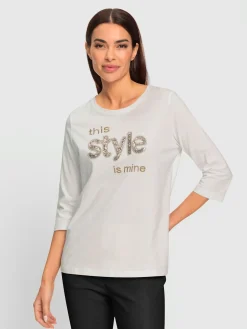 Rick Cardona T-Shirts<T-shirt à manches 3/4 paillettes brillantes