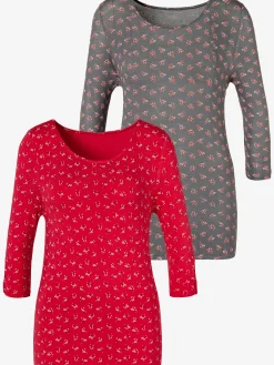 LASCANA T-Shirts<T-shirt à manches 3/4 petit nœud et découpe à la finition des manches