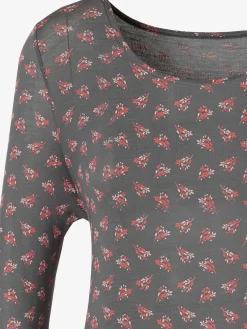 LASCANA T-Shirts<T-shirt à manches 3/4 petit nœud et découpe à la finition des manches