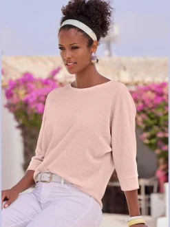 Vivance T-Shirts<T-shirt à manches 3/4 qualité crêpe structurée