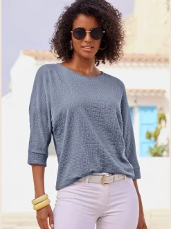 Vivance T-Shirts<T-shirt à manches 3/4 qualité crêpe structurée