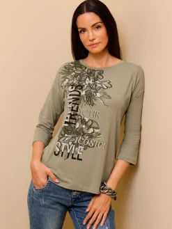 Rick Cardona T-Shirts<T-shirt à manches 3/4 qualité coton doux sur la peau