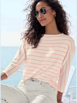 Vivance T-Shirts<T-shirt à manches 3/4 rayures structurées