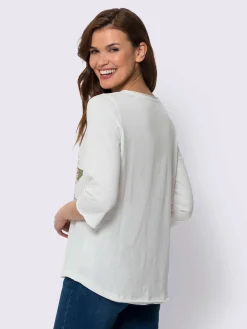 Mandarin T-Shirts<T-shirt à manches 3/4 séduisant motif à étoiles