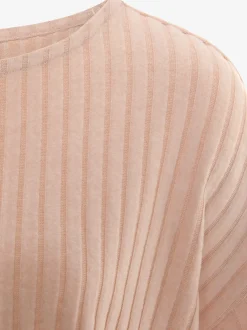 LASCANA T-Shirts<T-shirt à manches 3/4 t-shirt côtelé à encolure ronde