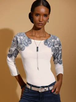 Creation L T-Shirts<T-shirt à manches 3/4 viscose