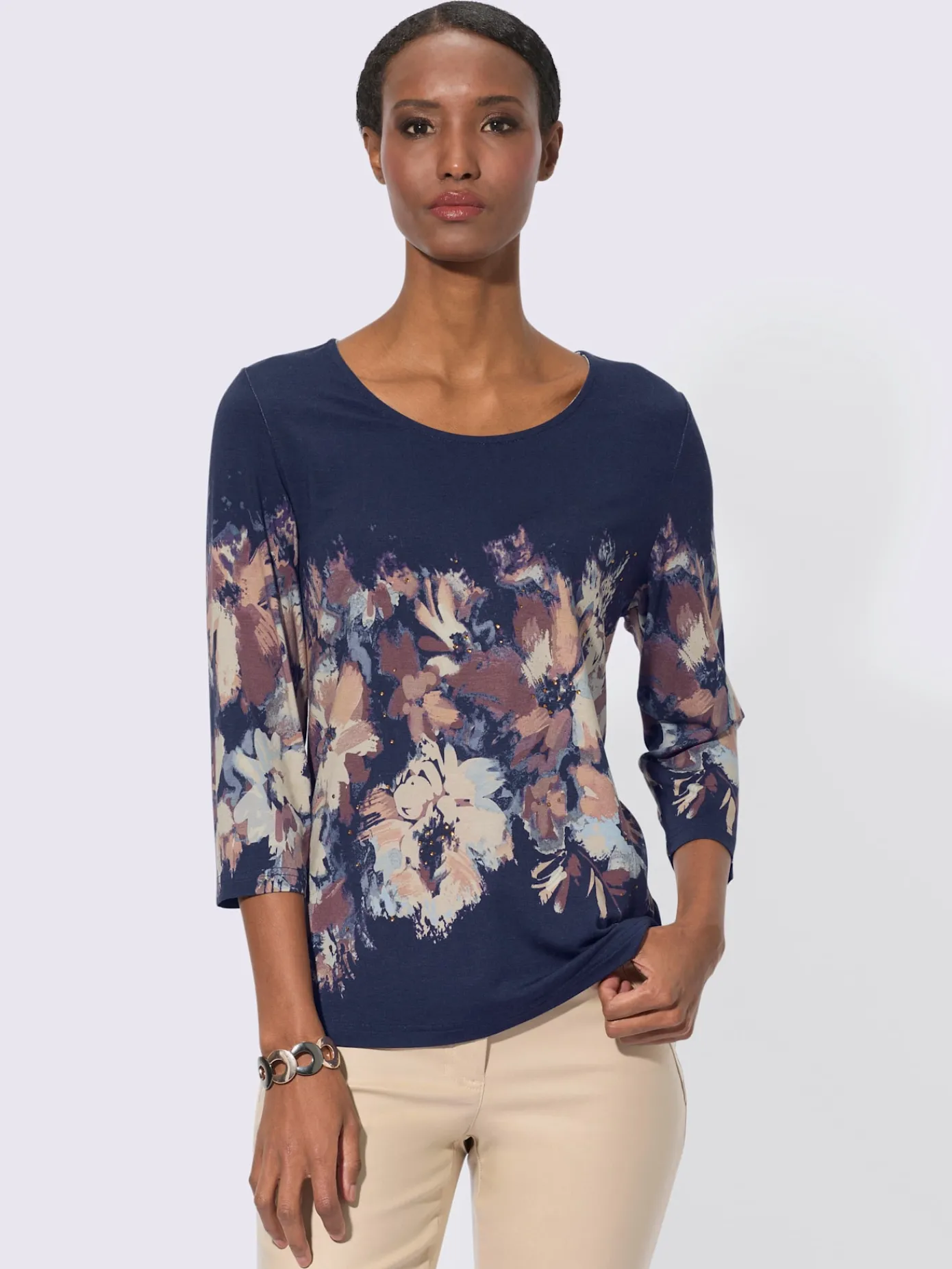 Creation L T-Shirts<T-shirt à manches 3/4 viscose