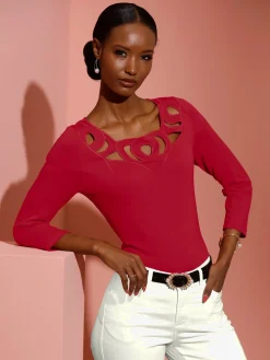 Creation L T-Shirts<T-shirt à manches 3/4 viscose