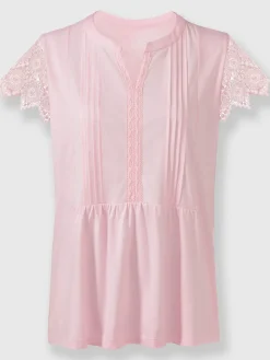 T-Shirts|Débardeurs<T-shirt à manches courtes 50% coton et 50% modal