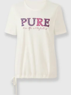 T-Shirts<T-shirt à manches courtes 50% coton et 50% modal