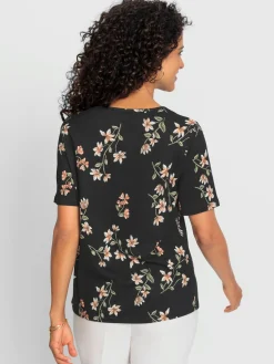 T-Shirts<T-shirt à manches courtes 50% coton et 50% modal