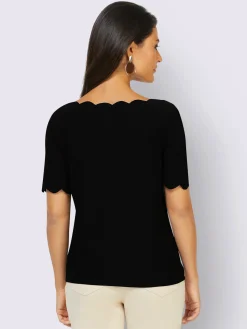 Creation L Tenues De Cérémonie|T-Shirts<T-shirt à manches courtes bords arrondis féminins