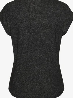 LASCANA T-Shirts<T-shirt à manches courtes bouton brillant à strass au niveau de l'encolure