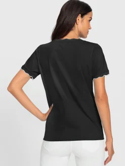 Ashley Brooke T-Shirts<T-shirt à manches courtes bords ondulés élégants