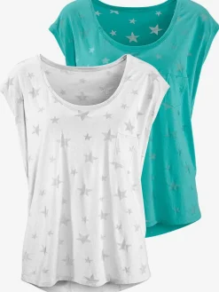 Beachtime T-Shirts<T-shirt à manches courtes dévoré légèrement transparent avec motif étoile