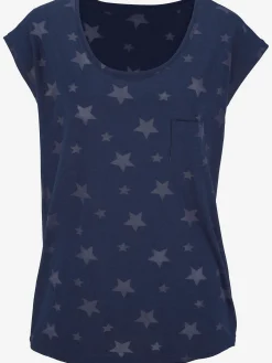 Beachtime T-Shirts<T-shirt à manches courtes dévoré légèrement transparent avec motif étoile