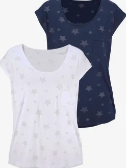 Beachtime T-Shirts<T-shirt à manches courtes dévoré légèrement transparent avec motif étoile