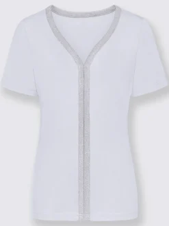 T-Shirts<T-shirt à manches courtes détails argentés