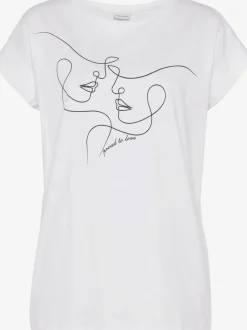 LASCANA T-Shirts<T-shirt à manches courtes encolure ronde