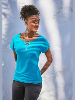 Vivance T-Shirts<T-shirt à manches courtes empiècement en crochet doux au dos