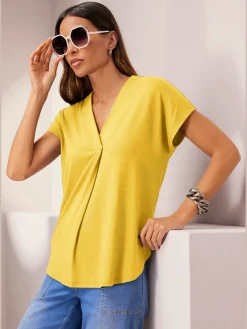 Rick Cardona T-Shirts<T-shirt à manches courtes encolure en v chevauchante