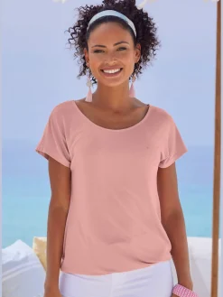 Vivance T-Shirts<T-shirt à manches courtes empiècement en crochet doux au dos