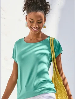 Vivance T-Shirts<T-shirt à manches courtes empiècement en crochet doux au dos