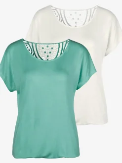 Vivance T-Shirts<T-shirt à manches courtes empiècement en crochet doux au dos