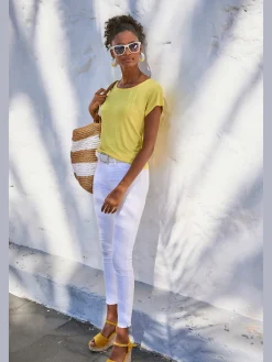 Vivance T-Shirts<T-shirt à manches courtes empiècement en crochet doux au dos