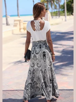 LASCANA T-Shirts<T-shirt à manches courtes encolure ronde