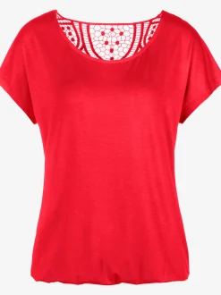 Vivance T-Shirts<T-shirt à manches courtes empiècement en crochet doux au dos