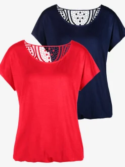 Vivance T-Shirts<T-shirt à manches courtes empiècement en crochet doux au dos