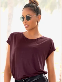 LASCANA T-Shirts<T-shirt à manches courtes encolure ronde