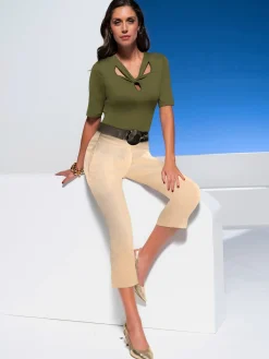 Ashley Brooke T-Shirts<T-shirt à manches courtes encolure raffinée