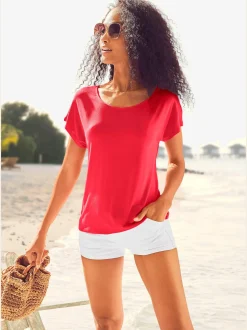 Vivance T-Shirts<T-shirt à manches courtes empiècement en crochet doux au dos