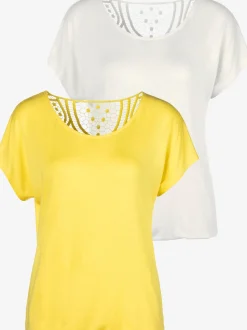 Vivance T-Shirts<T-shirt à manches courtes empiècement en crochet doux au dos