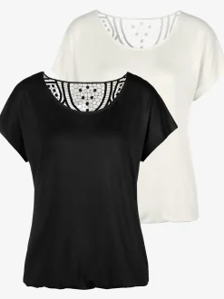 Vivance T-Shirts<T-shirt à manches courtes empiècement en crochet doux au dos