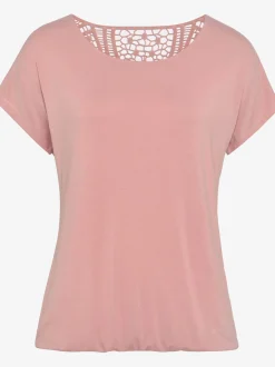 Vivance T-Shirts<T-shirt à manches courtes empiècement en crochet doux au dos