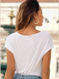 LASCANA T-Shirts<T-shirt à manches courtes encolure ronde