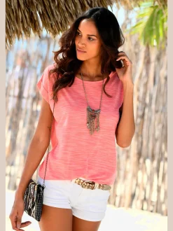 Beachtime T-Shirts<T-shirt à manches courtes effet structuré bicolore